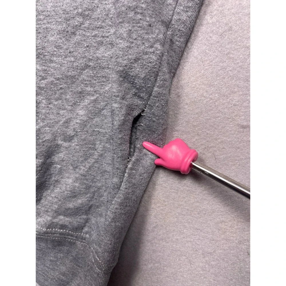 The North Face Hoodie Cotton Blend Heather Gray Medium Mens